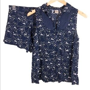 Disney x LC Lauren Conrad Set Alice in Wonderland Bunny Matching Shorts & Top S